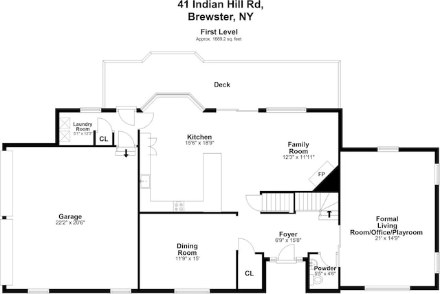41 Indian Hill Rd, Brewster, NY 10509 - view of home floor plan