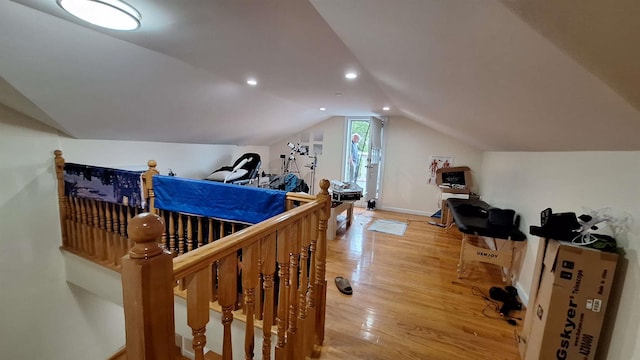32-37 214th Sts, Bayside, NY 11361 - bedroom with vaulted ceiling, light wood-style floors, and recessed lighting