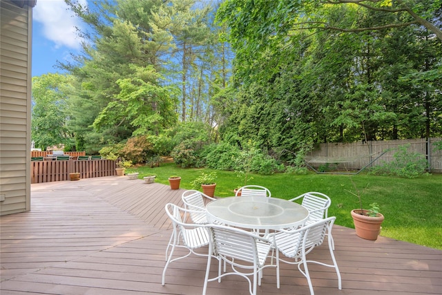 55 Maple Run Dr, Jericho, NY 11753 - wooden terrace featuring outdoor dining space
