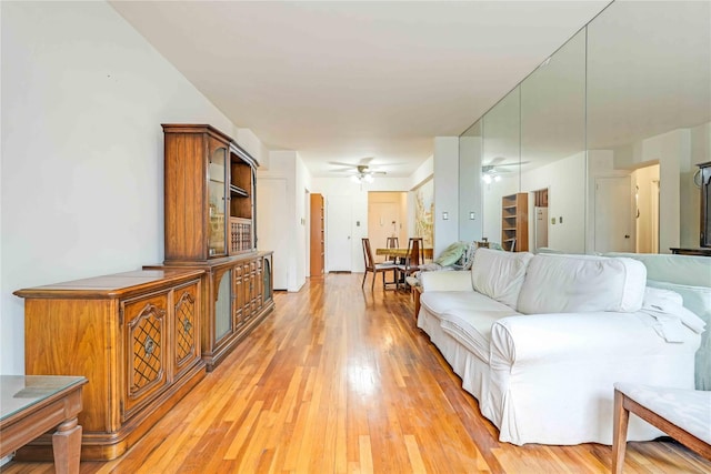 25-11 Union St Unit 2G, Flushing, NY 11354 - living room with a ceiling fan and light wood-style floors