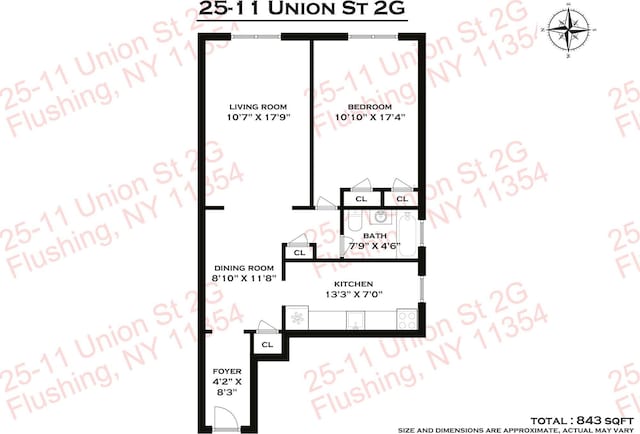 25-11 Union St Unit 2G, Flushing, NY 11354 - home floor plan