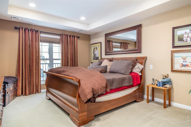 77 Maple Ave Unit 101, Rockville Centre, NY 11570 - bedroom featuring carpet, recessed lighting, baseboards, and a raised ceiling