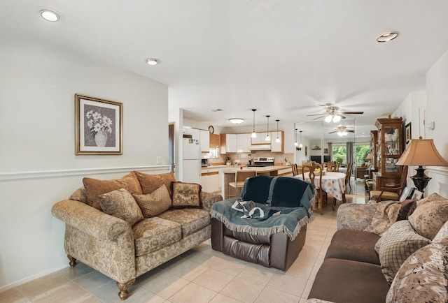 34 Overlook Commons, Yorktown Heights, NY 10598 - living area featuring a ceiling fan and light tile patterned flooring