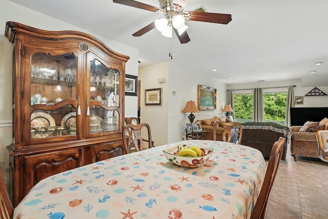 34 Overlook Commons, Yorktown Heights, NY 10598 - dining room with a ceiling fan, light tile patterned flooring, and recessed lighting
