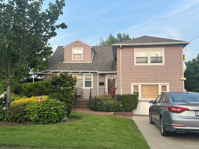 154 Madison Ave, Island Park, NY 11558 - split level home with roof with shingles and a front yard