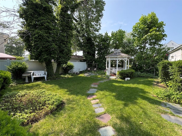 510 7th St, West Hempstead, NY 11552 - view of yard with a gazebo