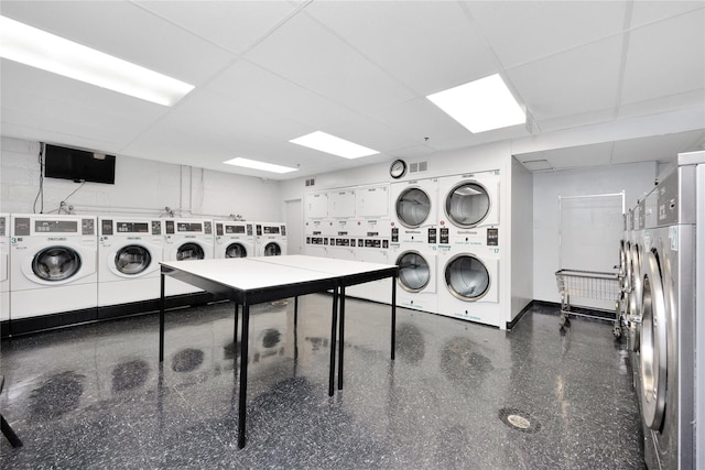 99-40 63rd Rd Unit 9Z, Rego Park, NY 11374 - shared laundry with stacked washer and clothes dryer and washer and clothes dryer