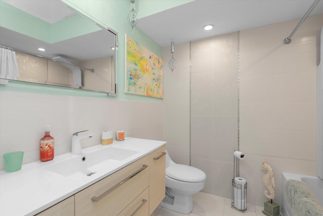 1 Anchorage Way Unit 704, Freeport, NY 11520 - full bathroom with vanity, recessed lighting, and tile patterned floors