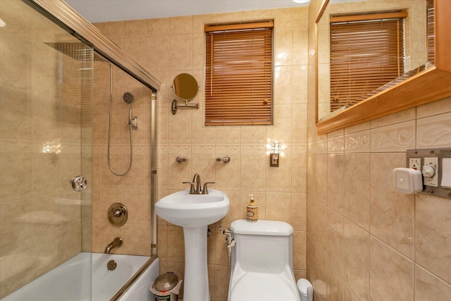 48-46 206th St Unit 2, Bayside, NY 11364 - full bath with  shower combination, toilet, and tile walls