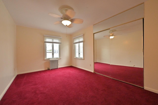 162-29 95th St, Howard Beach, NY 11414 - carpeted spare room featuring radiator and a ceiling fan