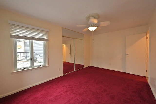 162-29 95th St, Howard Beach, NY 11414 - unfurnished bedroom featuring carpet floors, a closet, and a ceiling fan