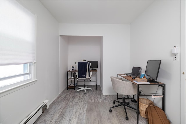 721 E Walnut St, Long Beach, NY 11561 - office space with wood finished floors, baseboard heating, and baseboards
