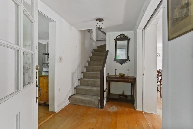 3868 Indian Hill Rd, Shrub Oak, NY 10588 - stairway featuring hardwood / wood-style flooring