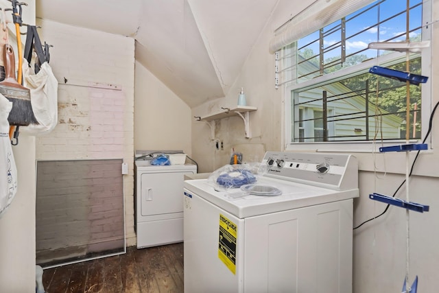 3868 Indian Hill Rd, Shrub Oak, NY 10588 - washroom featuring washer and dryer and dark wood-style floors