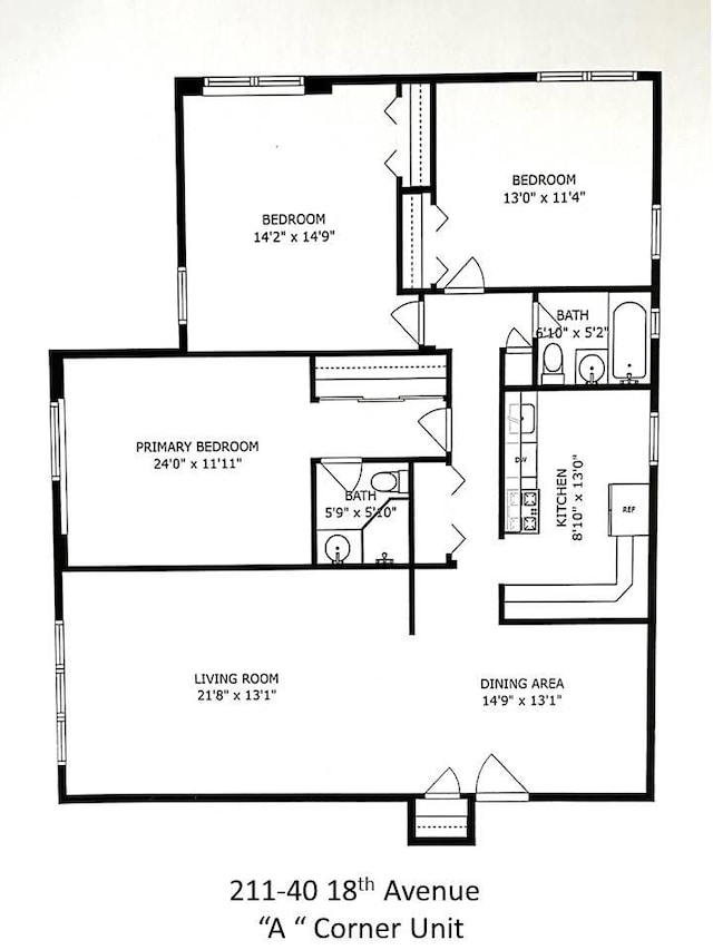 211-40 18th Ave Unit 4A, Bayside, NY 11360 - view of room layout