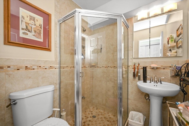 211-40 18th Ave Unit 4A, Bayside, NY 11360 - full bathroom featuring tile walls and a shower stall