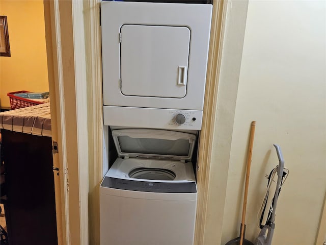 199-06 24th Rd, Whitestone, NY 11357 - washroom with estacked washer and dryer
