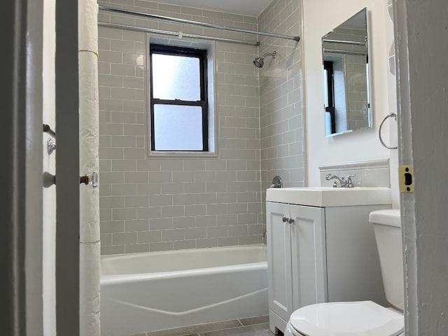 604 Tompkins Ave Unit B-2, Mamaroneck, NY 10543 - bathroom with shower / bath combination with curtain, vanity, and tile patterned flooring