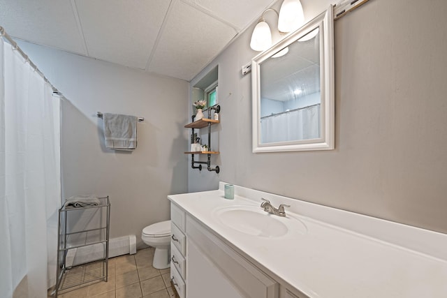 4 Ariel Ct, Rocky Point, NY 11778 - bathroom with tile patterned floors, vanity, and curtained shower