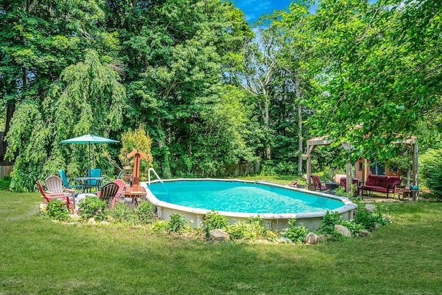 4 Ariel Ct, Rocky Point, NY 11778 - outdoor pool with a lawn