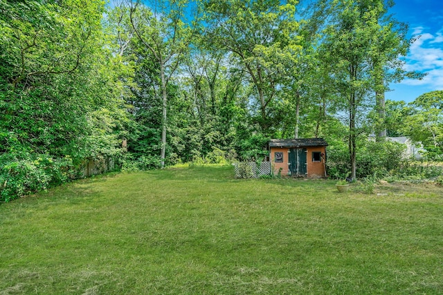 4 Ariel Ct, Rocky Point, NY 11778 - view of green lawn with a storage unit