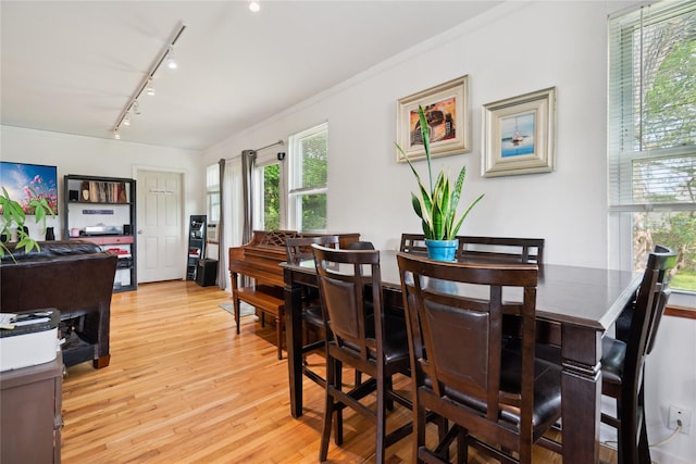 80 Diana Dr, Mastic Beach, NY 11951 - dining area featuring track lighting and light wood finished floors