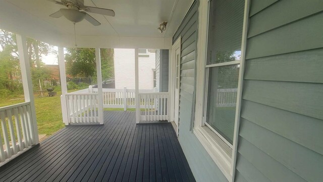 109 Garden St, Poughkeepsie, NY 12601 - wooden porch featuring ceiling fan