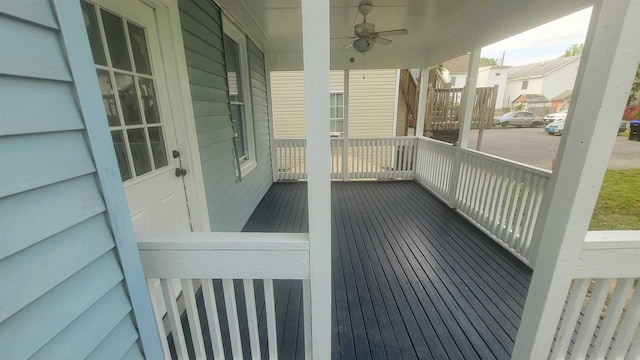 109 Garden St, Poughkeepsie, NY 12601 - deck featuring a ceiling fan and a residential view