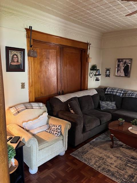 39 Harrison St, Middletown, NY 10940 - living area featuring crown molding