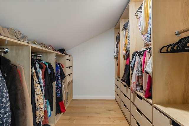 290 Mountain Rd, Pleasantville, NY 10570 - spacious closet with light wood-style flooring and vaulted ceiling