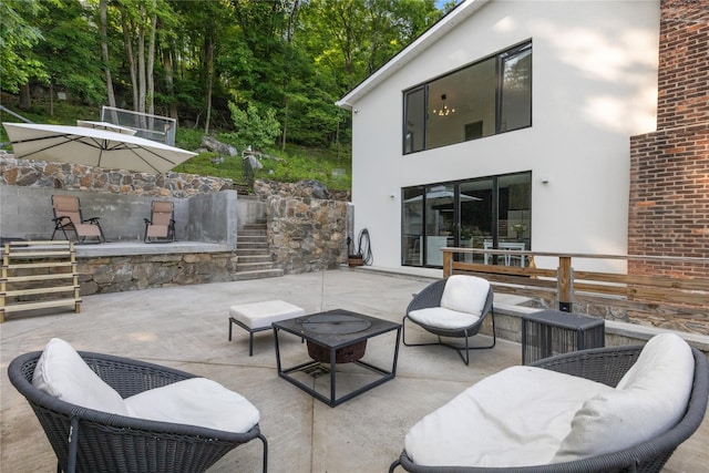 290 Mountain Rd, Pleasantville, NY 10570 - view of patio / terrace with stairway