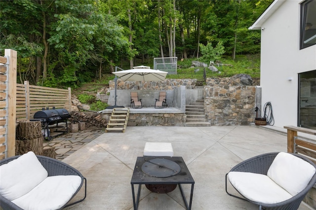 290 Mountain Rd, Pleasantville, NY 10570 - view of patio with stairway and area for grilling