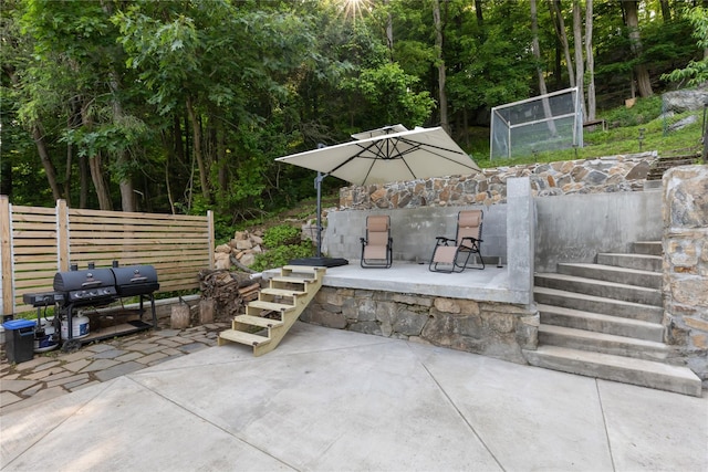 290 Mountain Rd, Pleasantville, NY 10570 - view of patio / terrace with stairs and grilling area