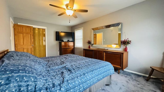 136-23 61st Rd, Flushing, NY 11367 - carpeted bedroom with baseboards and ceiling fan