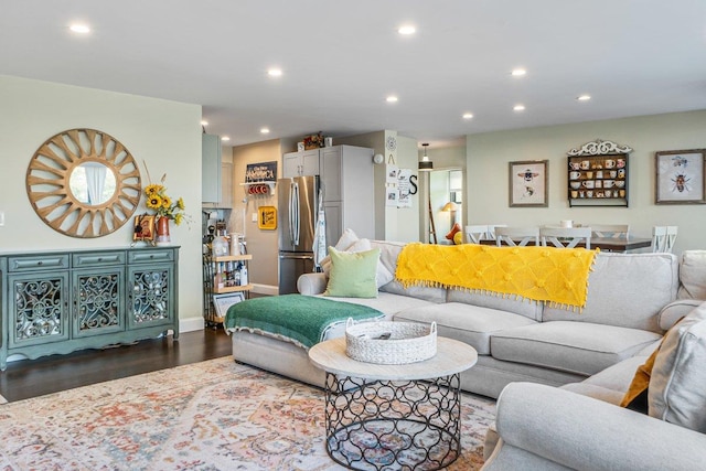 9-05 166th St Unit 4A, Beechhurst, NY 11357 - living room with recessed lighting, wood finished floors, and baseboards