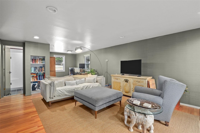 3841 Indian Hill Rd, Shrub Oak, NY 10588 - living area with light wood-style floors, recessed lighting, and an office area