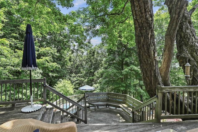 3841 Indian Hill Rd, Shrub Oak, NY 10588 - wooden deck with stairway