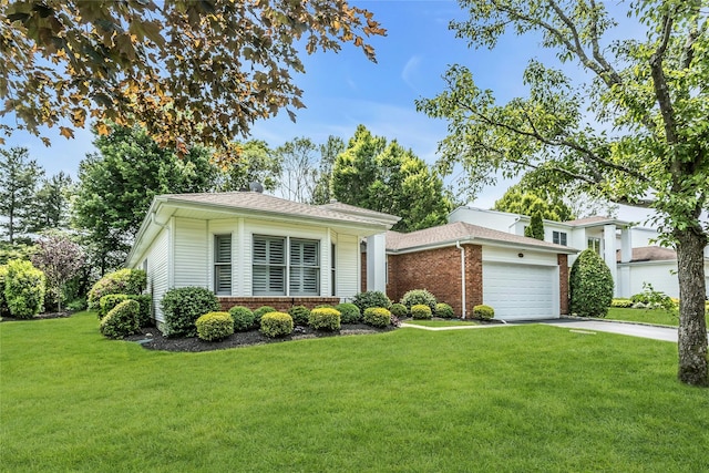 165 Country Club Dr, Commack, NY 11725 - view of front of house featuring brick siding, a front lawn, and an attached garage