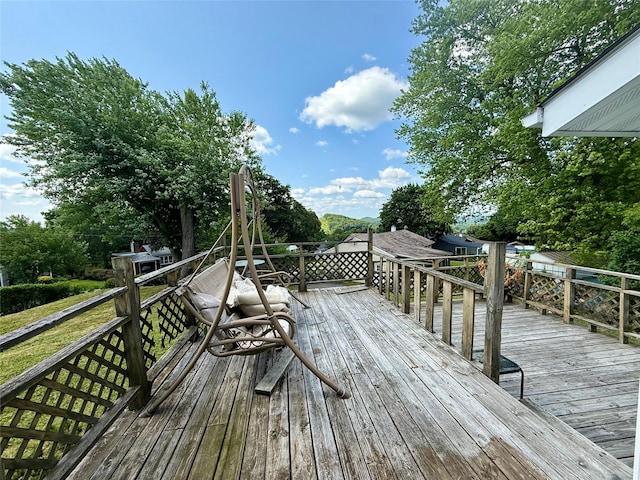 17 Wilson Rd, Brewster, NY 10509 - wooden deck with view of wooded area