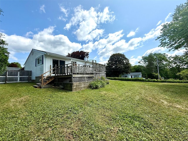 17 Wilson Rd, Brewster, NY 10509 - back of property with a wooden deck