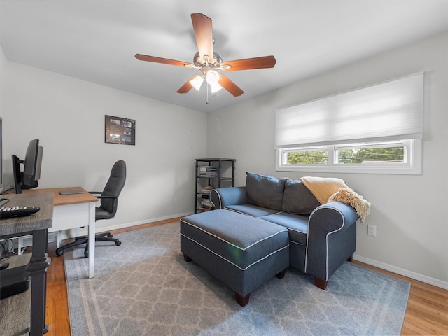 15 Tennyson Dr, Nanuet, NY 10954 - office with wood finished floors, ceiling fan, and baseboards