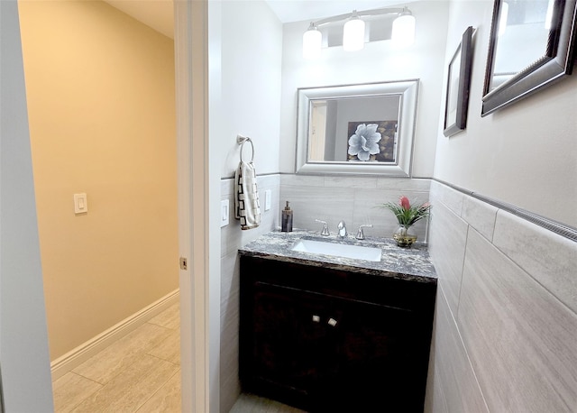 12 Sound View Dr, Rocky Point, NY 11778 - bathroom with vanity and tile walls