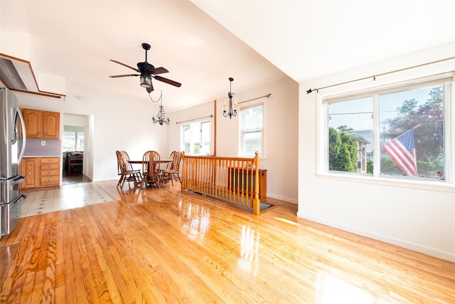 6 Beech Pl Unit 6, Bronx, NY 10465 - unfurnished room with a ceiling fan, light wood-type flooring, baseboards, and a chandelier