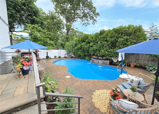 53 Admiral St, Port Jefferson Station, NY 11776 - view of swimming pool featuring a fenced backyard and a patio