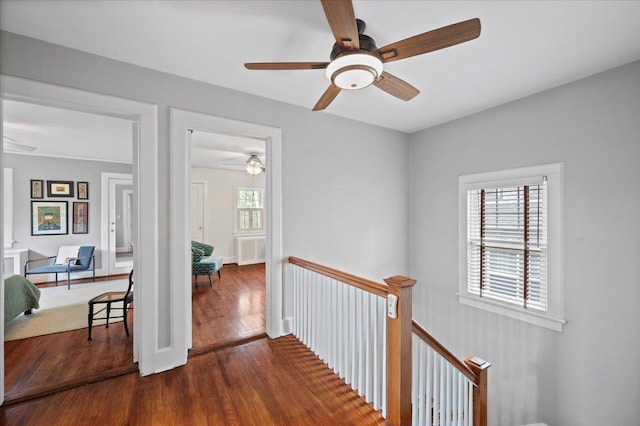 400 Manor Ridge Rd, Pelham, NY 10803 - corridor featuring dark wood-type flooring and an upstairs landing