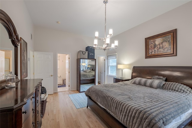 156 E Maujer St, Valley Stream, NY 11580 - bedroom with a chandelier and light wood finished floors