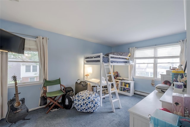 156 E Maujer St, Valley Stream, NY 11580 - bedroom with baseboard heating and carpet floors