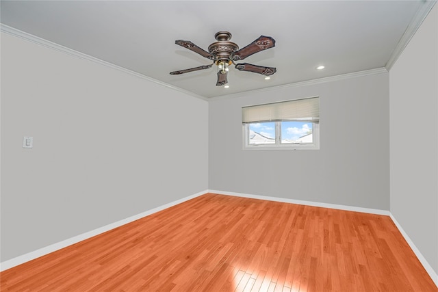 15 Oliver Pl, Staten Island, NY 10314 - unfurnished room featuring light wood-style flooring, crown molding, baseboards, ceiling fan, and recessed lighting