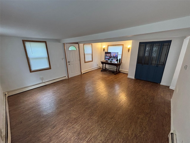 103 Continental Rd, Napanoch, NY 12458 - entrance foyer with a baseboard heating unit, baseboard heating, wood finished floors, and baseboards