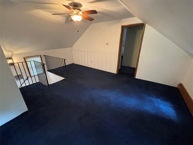 103 Continental Rd, Napanoch, NY 12458 - additional living space with lofted ceiling, a ceiling fan, and carpet